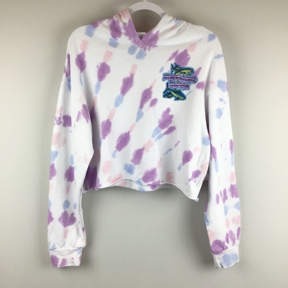 Psycho Tuna Tie Dye Crop Hoodie | Medium